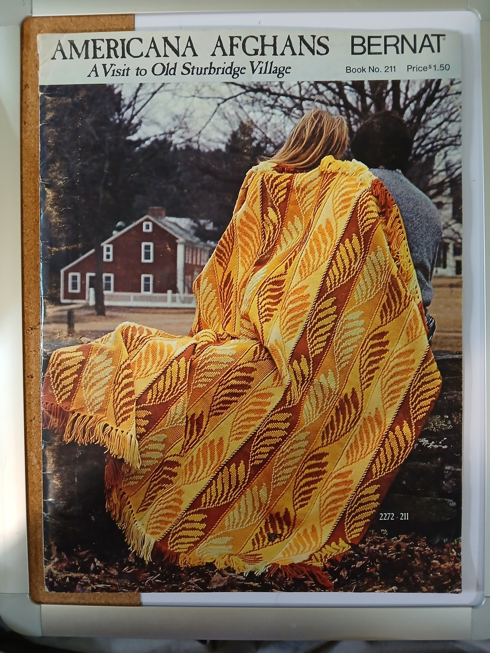 Bernat Americana Afghan Pattern Book Featuring Yellow & Orange Afghan